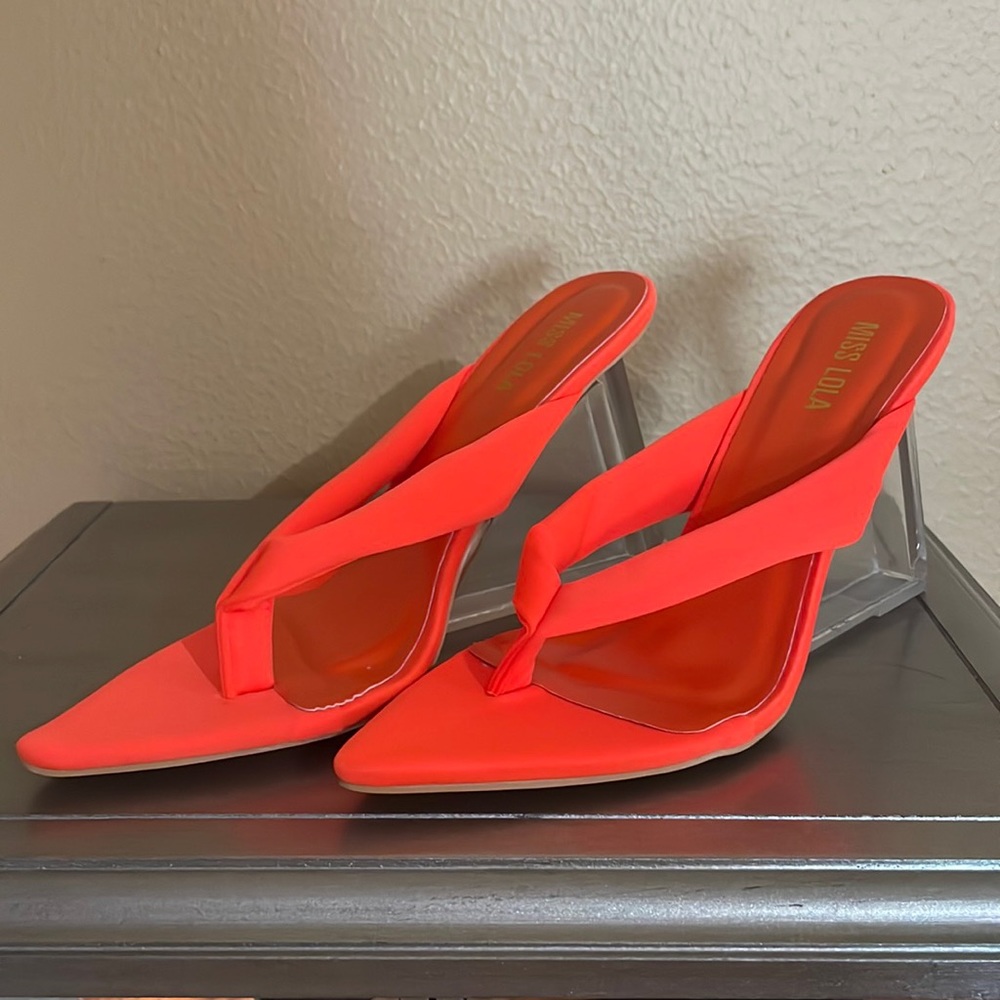 Neons Orange Sandals with Heel